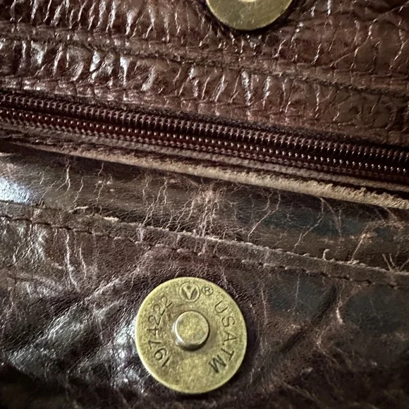 Vintage 💖 BellaAna Leather Purse with genuine turquoise inlays. 💎 One of a kind. - Picture 13 of 16